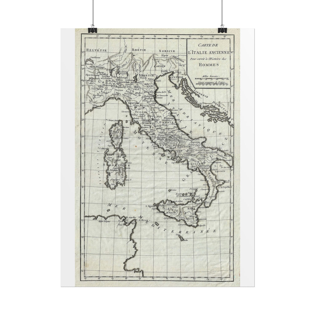 Italy Historic Map (c. 1770) Rolled Poster | Vintage Map Wall Art