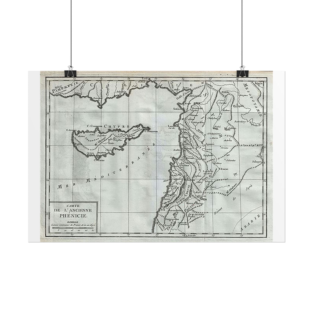 Phoenicia Historic Map (c. 1782) Rolled Poster | Vintage Map Wall Art