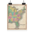 United States of America Historic Map (c. 1827) Rolled Poster | Vintage Map Wall Art