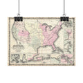 United States of America Historic Military Map (c. 1861) Rolled Poster | Vintage Map Wall Art