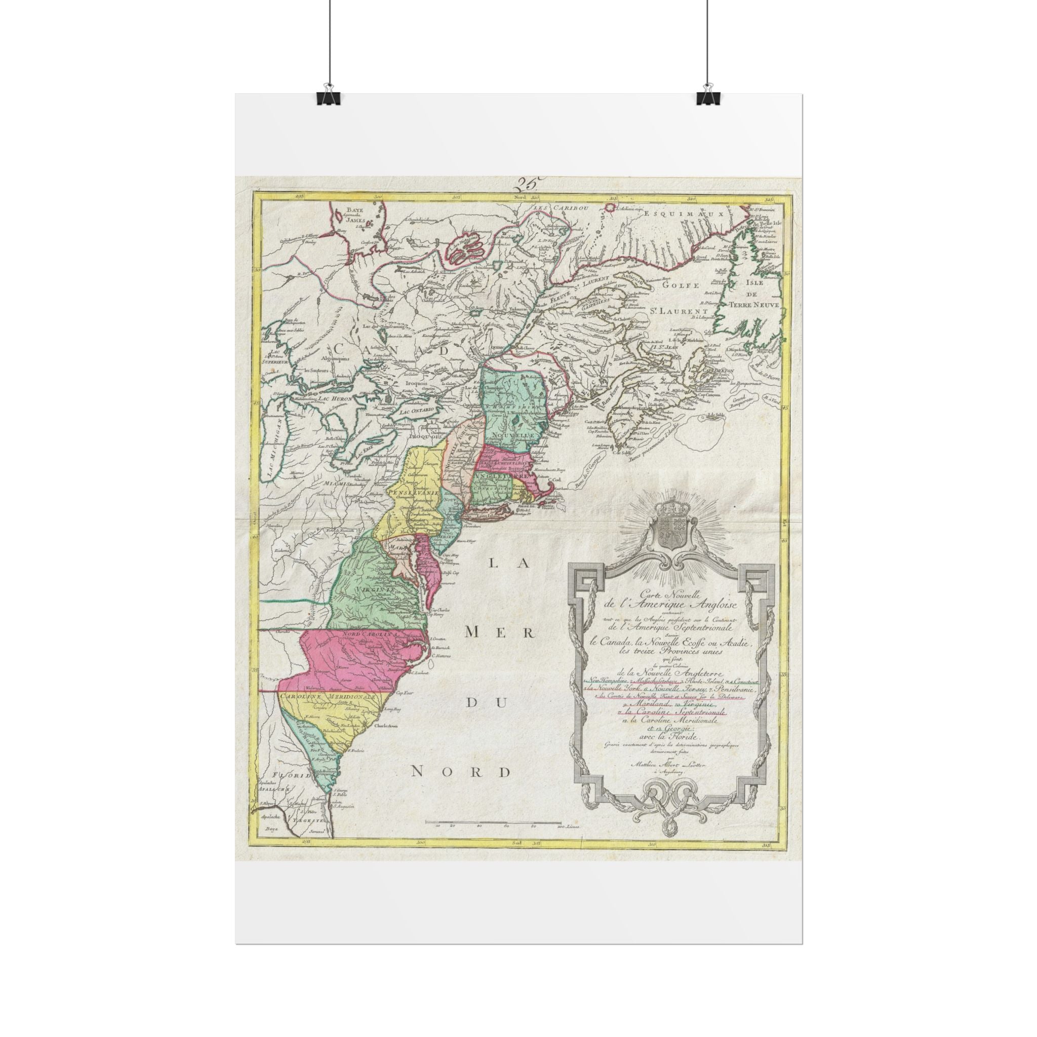 United States of America Historic Map (c. 1776) Rolled Poster | Vintage Map Wall Art