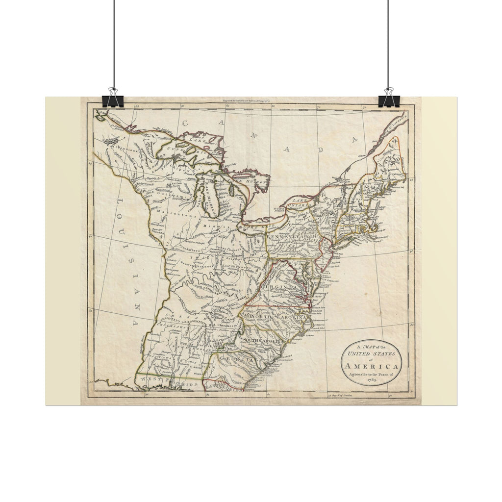 United States of America Historic Map (c. 1783) Rolled Poster | Antique Map Wall Art