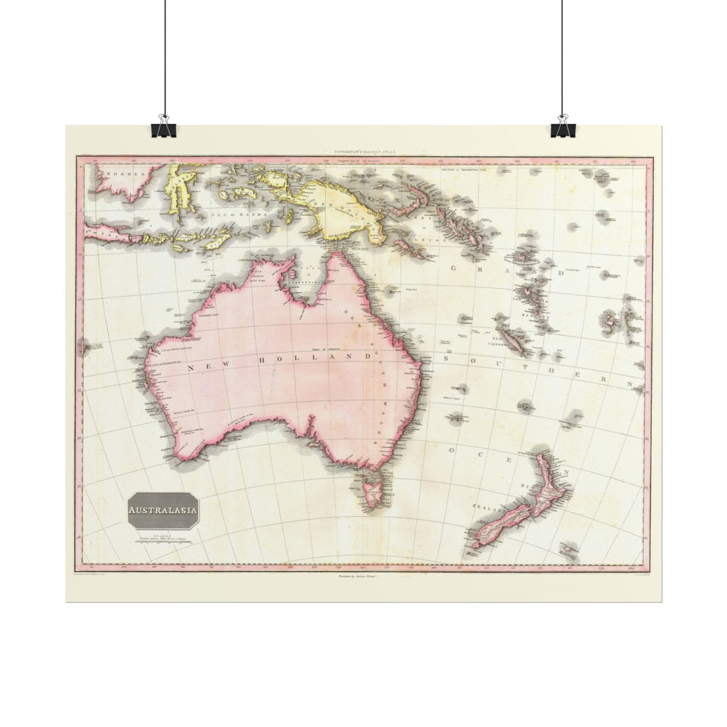 Australia Historic Map (c. 1818) Rolled Poster | Vintage Map Wall Art