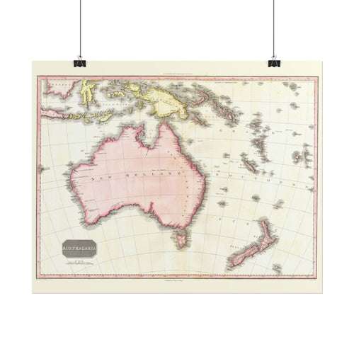 Australia Historic Map (c. 1818) Rolled Poster | Vintage Map Wall Art