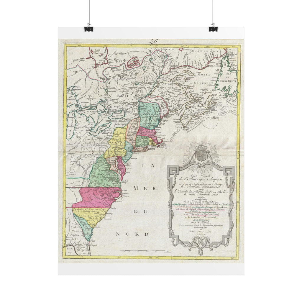 United States of America Historic Map (c. 1776) Rolled Poster | Vintage Map Wall Art