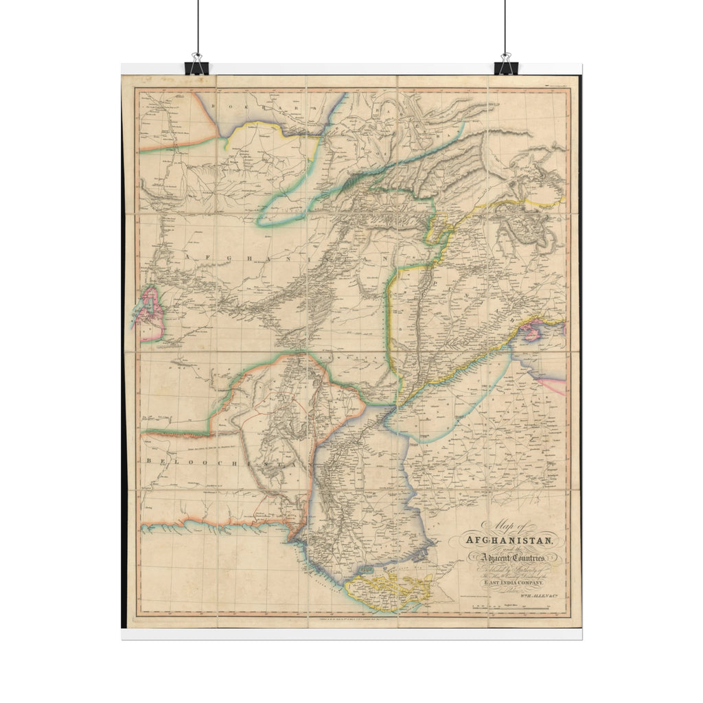 Afghanistan Antique Map (c. 1842) Rolled Poster | Vintage World Map Print