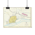 Delhi, India Historic City Map (c. 1867) Rolled Poster | Vintage Map Wall Art