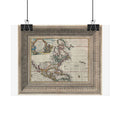 North America Antique Map  (c. 1729) "Ameique Septentrionale" Rolled Poster | Vintage Nautical Cartography
