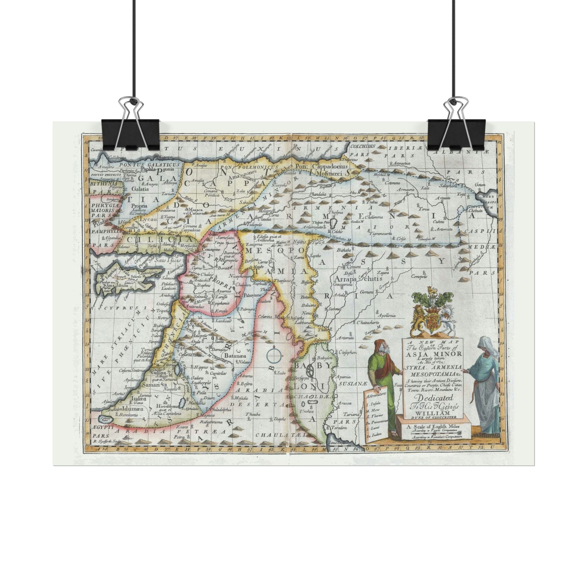 Asia Minor Historic World Map (c. 1712) Rolled Poster | Antique Vintage Map Wall Art