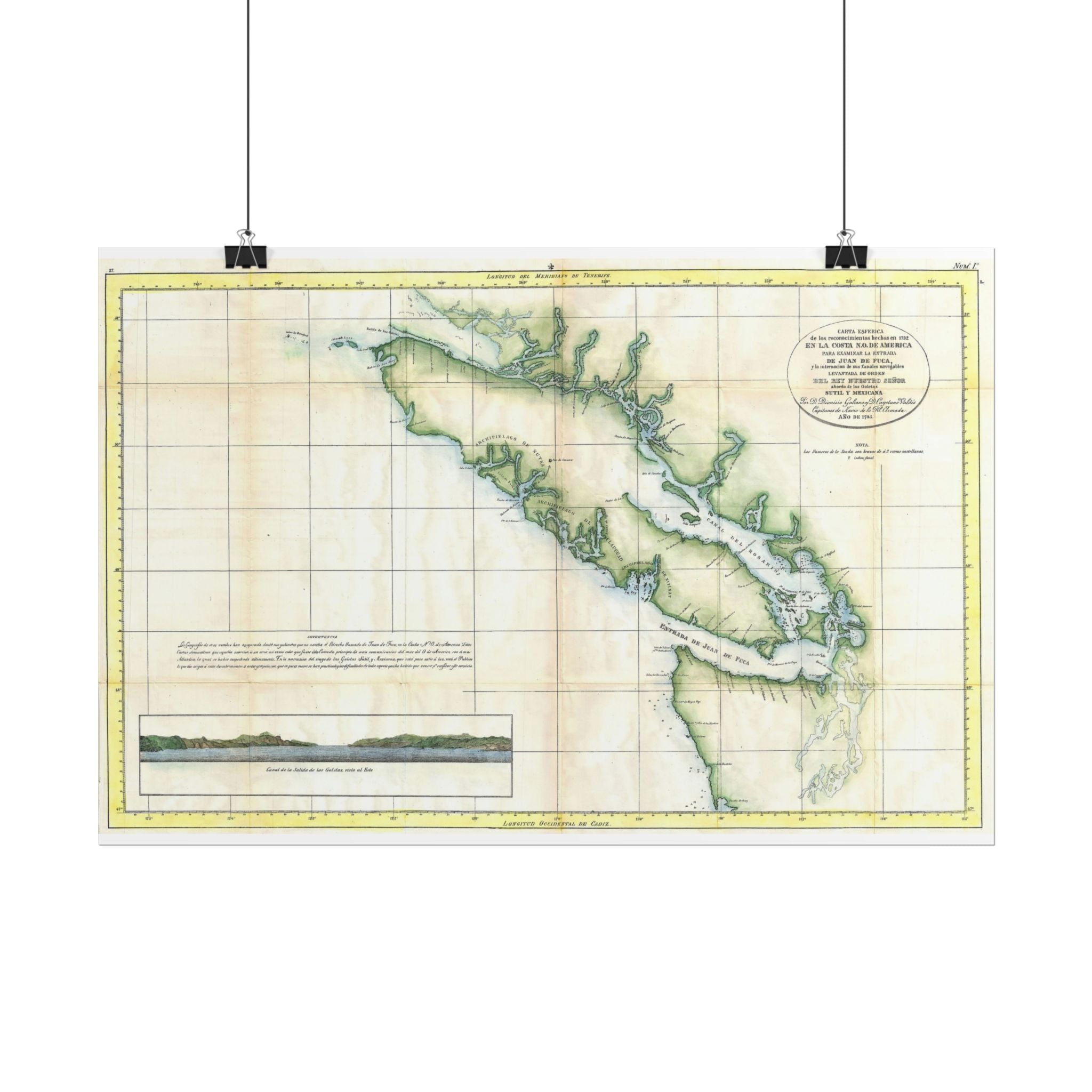 Vancouver, Canada Historic Map (c. 1795) Rolled Poster | Antique City Map Wall Art