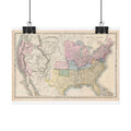United States of America Historic Map (c. 1862) Rolled Poster | Vintage Map Wall Art