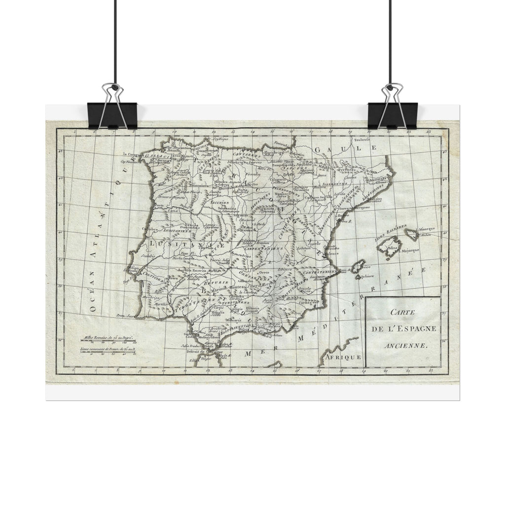 Spain Historic Map (c. 1770) Rolled Poster | Vintage Map Wall Art