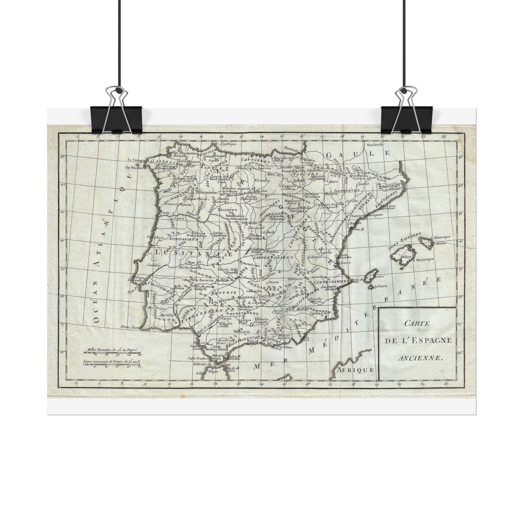 Spain Historic Map (c. 1770) Rolled Poster | Vintage Map Wall Art