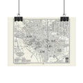 Washington DC (c. 1937) Historic City Map Rolled Poster | Vintage Map Wall Art