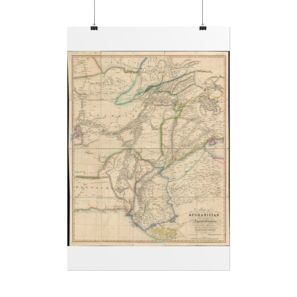 Afghanistan Antique Map (c. 1842) Rolled Poster | Vintage World Map Print