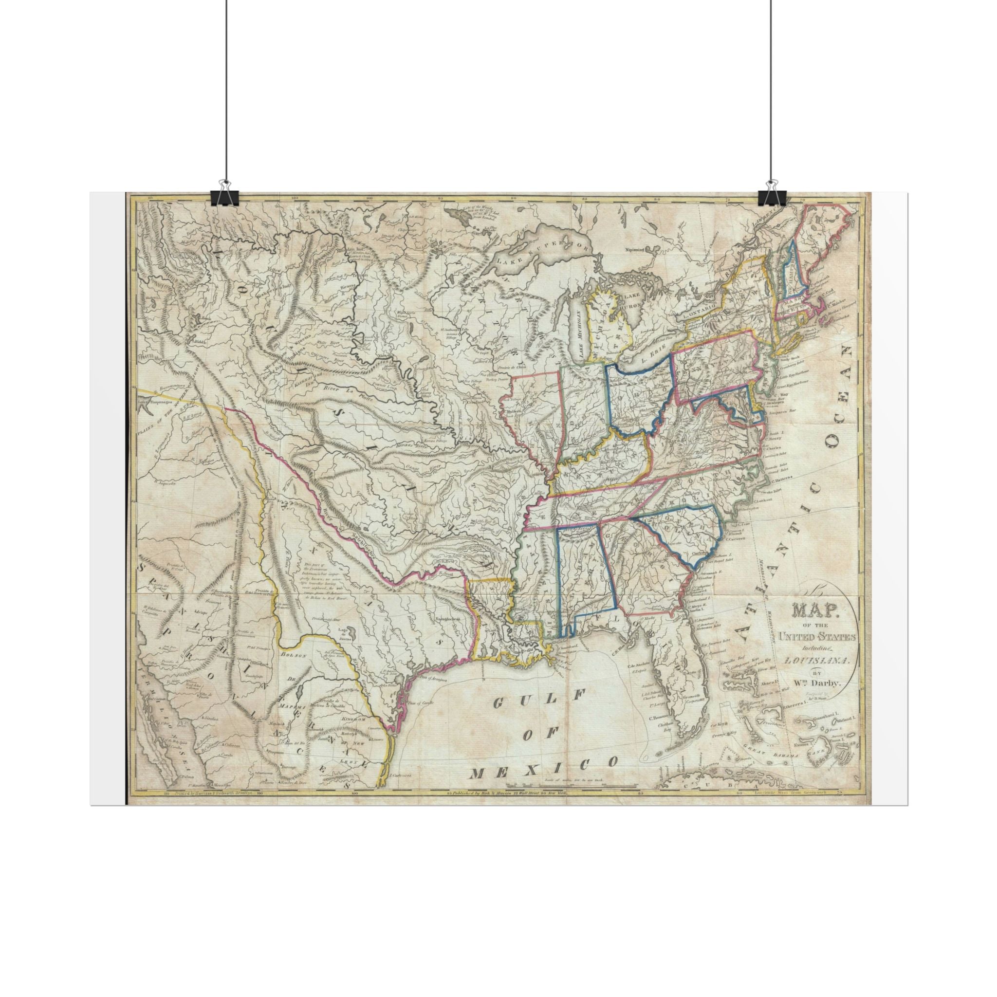 United States of America Historic Map (c. 1818) Rolled Poster | Vintage Map Wall Art