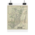 Miami, Florida (c. 1945) Historic City Map Rolled Poster | Antique Map Wall Art