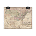 United States of America Historic Map (c. 1822) Rolled Poster | Vintage Map Wall Art