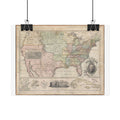 United States of America Historic Map (c. 1828) Rolled Poster | Vintage Map Wall Art