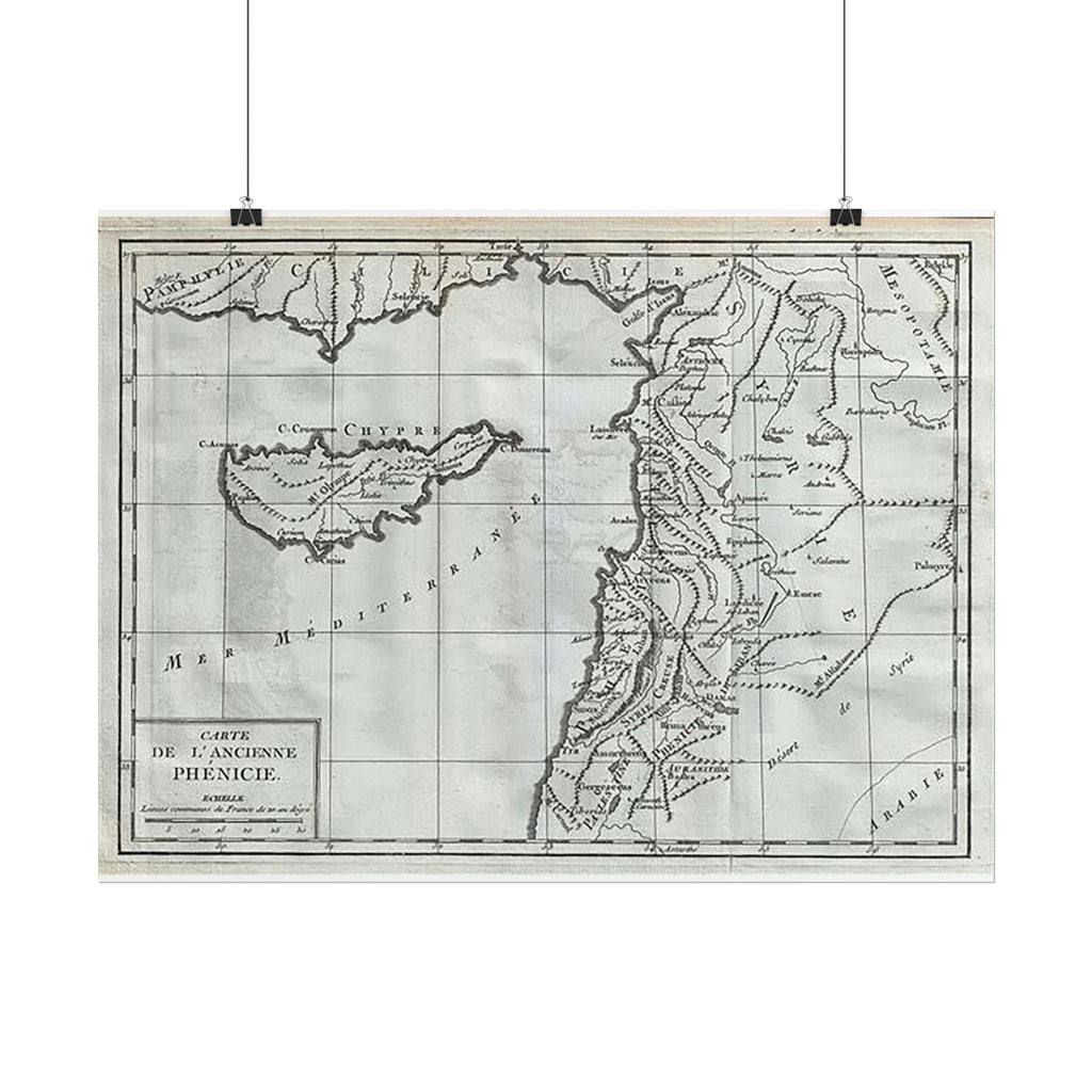 Phoenicia Historic Map (c. 1782) Rolled Poster | Vintage Map Wall Art
