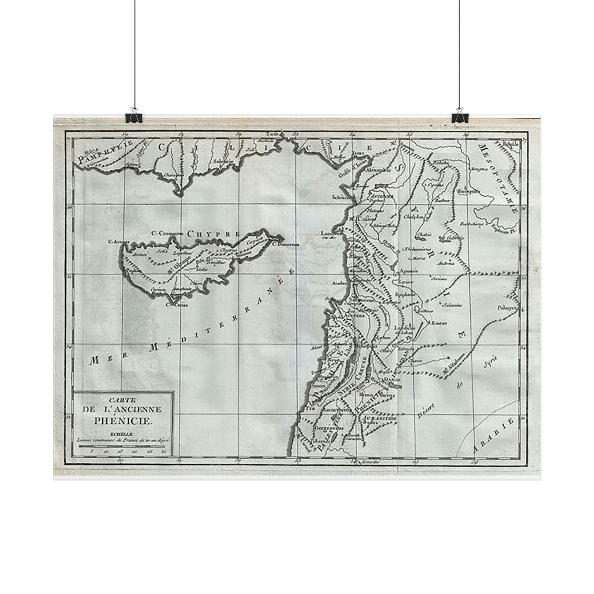 Phoenicia Historic Map (c. 1782) Rolled Poster | Vintage Map Wall Art