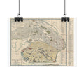 Havana, Cuba Historic City Map (c. 1950) Rolled Poster | Vintage Map Wall Art