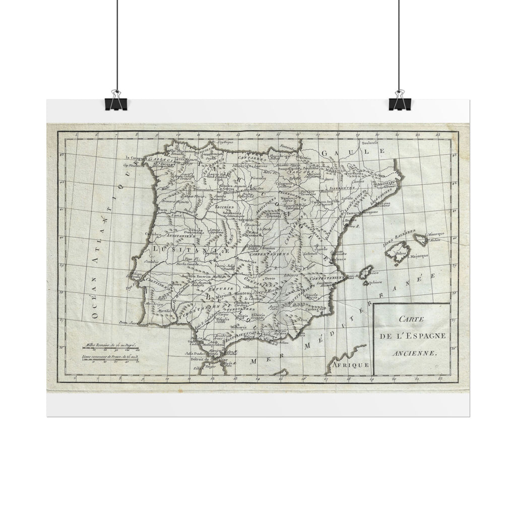 Spain Historic Map (c. 1770) Rolled Poster | Vintage Map Wall Art