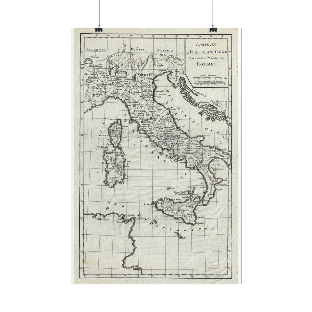 Italy Historic Map (c. 1770) Rolled Poster | Vintage Map Wall Art