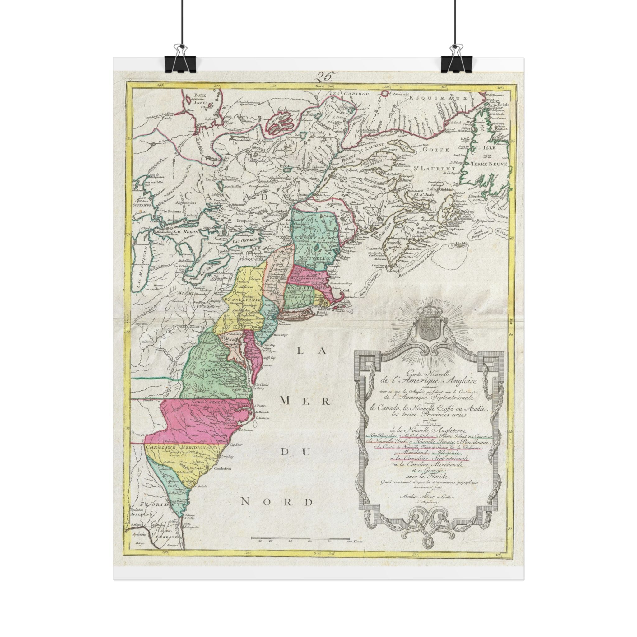 United States of America Historic Map (c. 1776) Rolled Poster | Vintage Map Wall Art