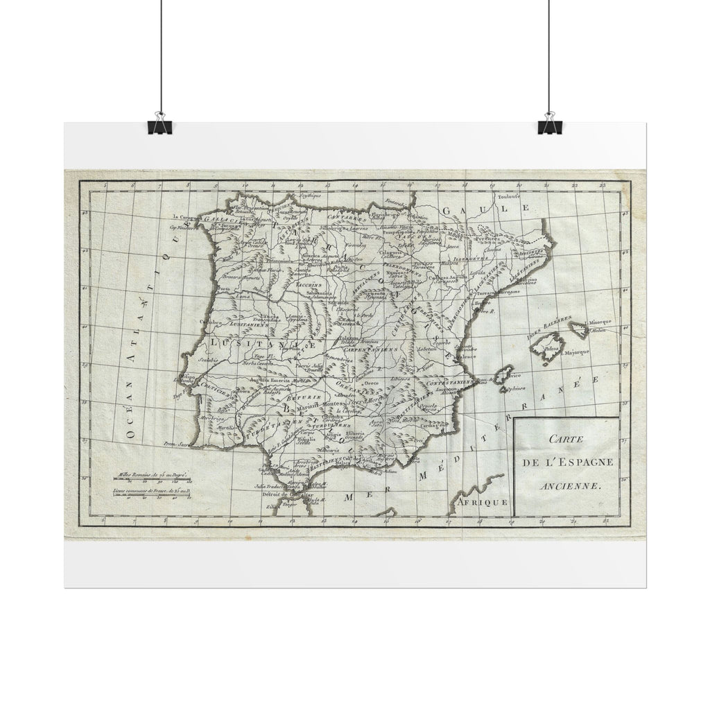 Spain Historic Map (c. 1770) Rolled Poster | Vintage Map Wall Art