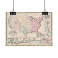 United States of America Historic Military Map (c. 1861) Rolled Poster | Vintage Map Wall Art