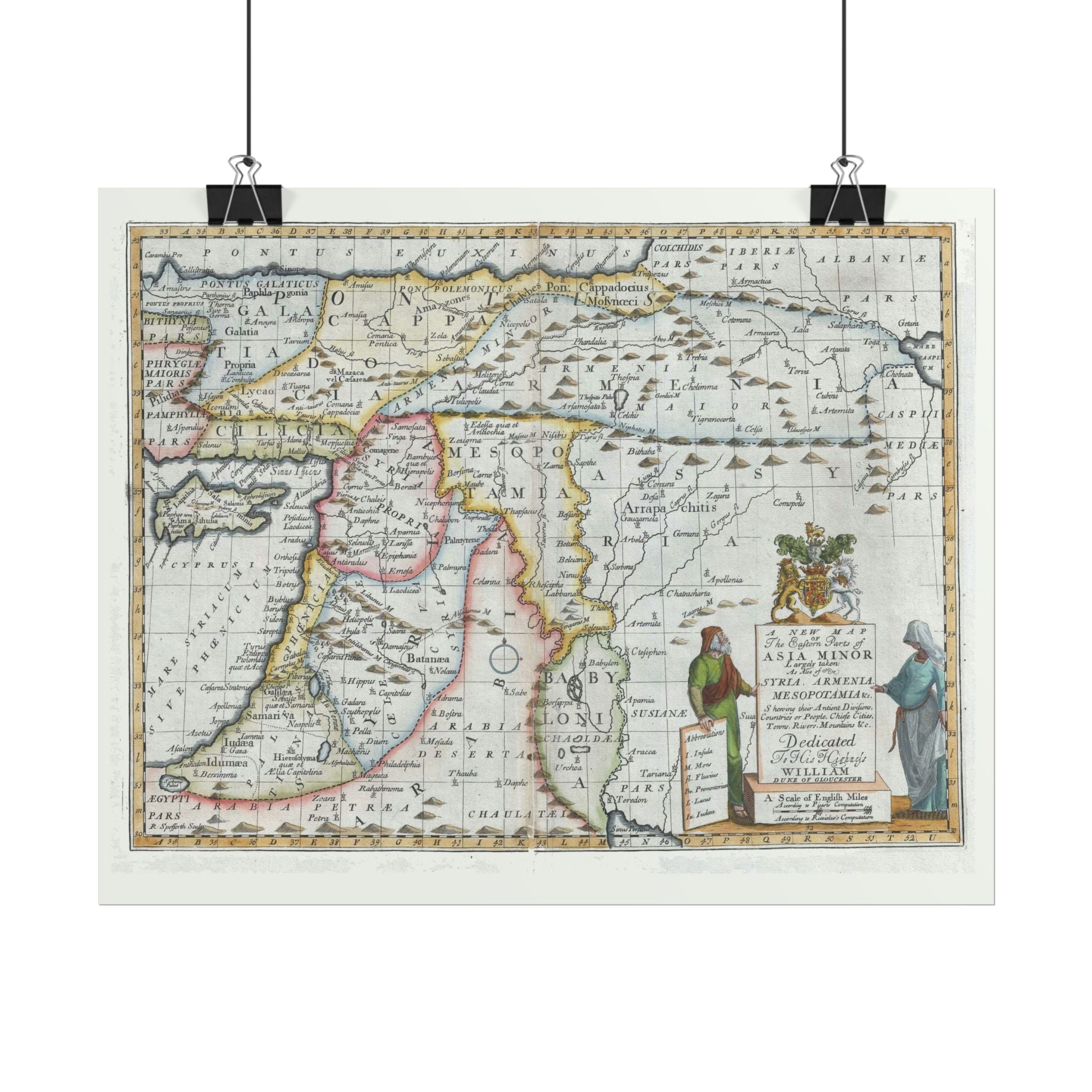 Asia Minor Historic World Map (c. 1712) Rolled Poster | Antique Vintage Map Wall Art