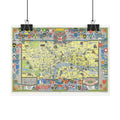 London, England Historic City Map (c. 1978) Rolled Poster | Vintage Map Wall Art