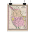 California & Oregon Gold Rush Historic Map (c. 1849) Rolled Poster | Antique State Map Wall Art