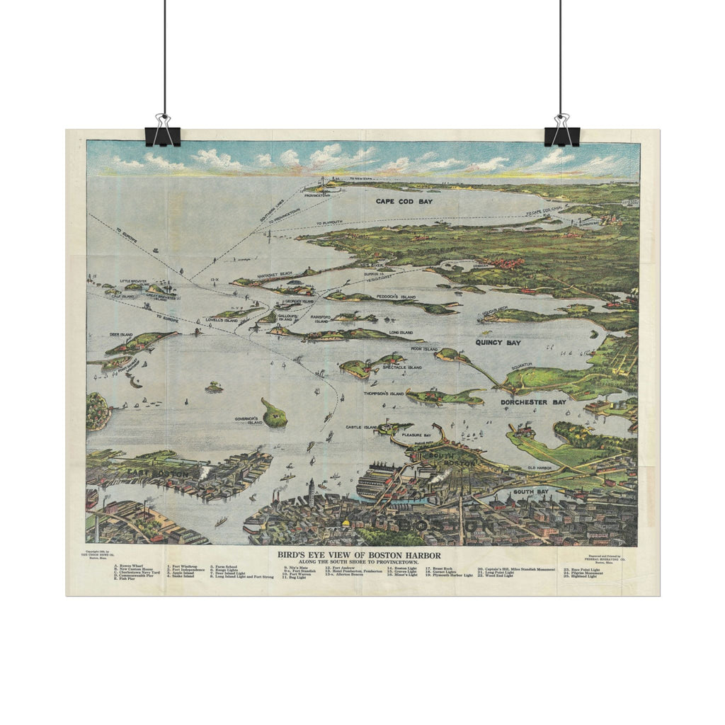 Boston Harbor (c. 1756) Historic City Map Rolled Poster | Vintage Map Wall Art