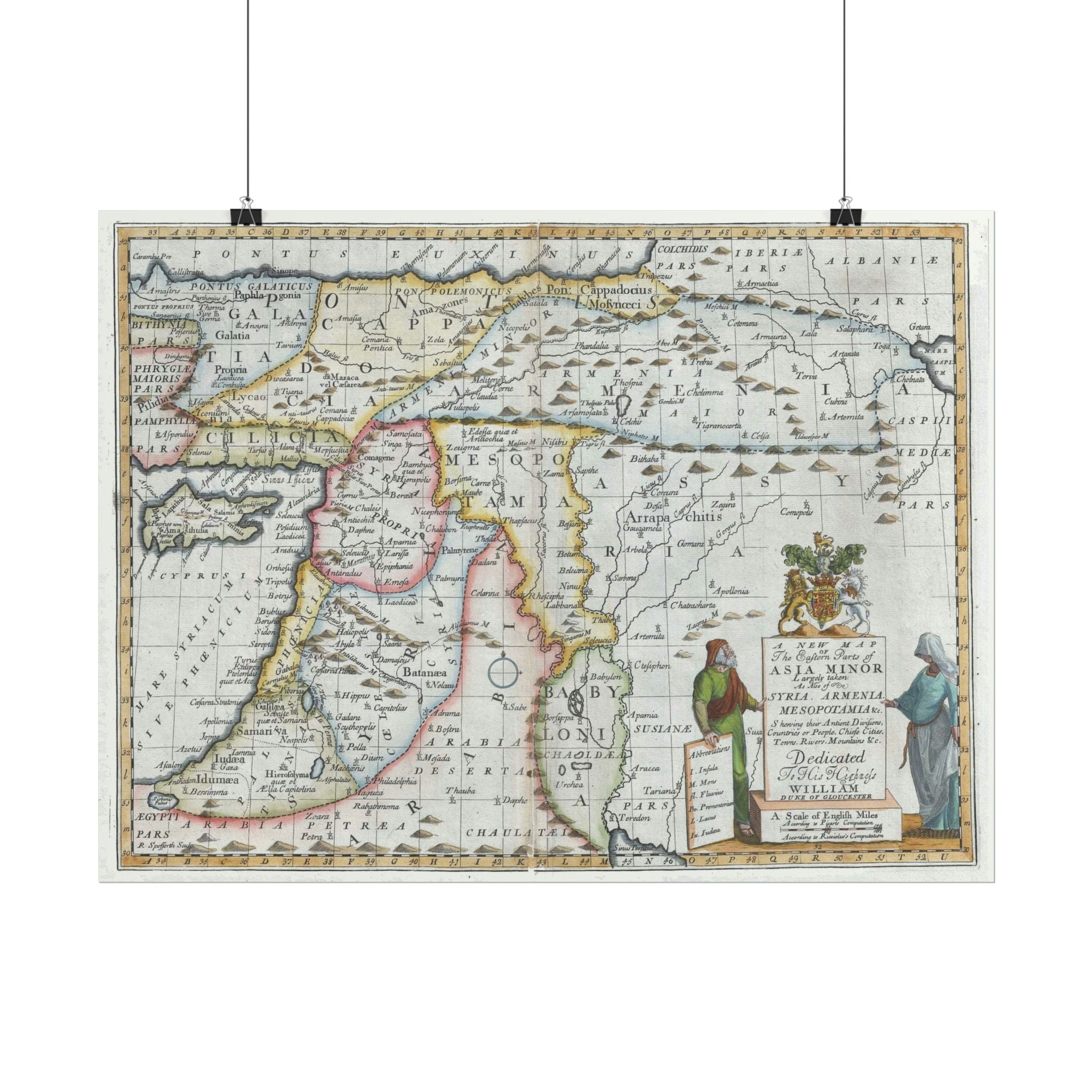 Asia Minor Historic World Map (c. 1712) Rolled Poster | Antique Vintage Map Wall Art