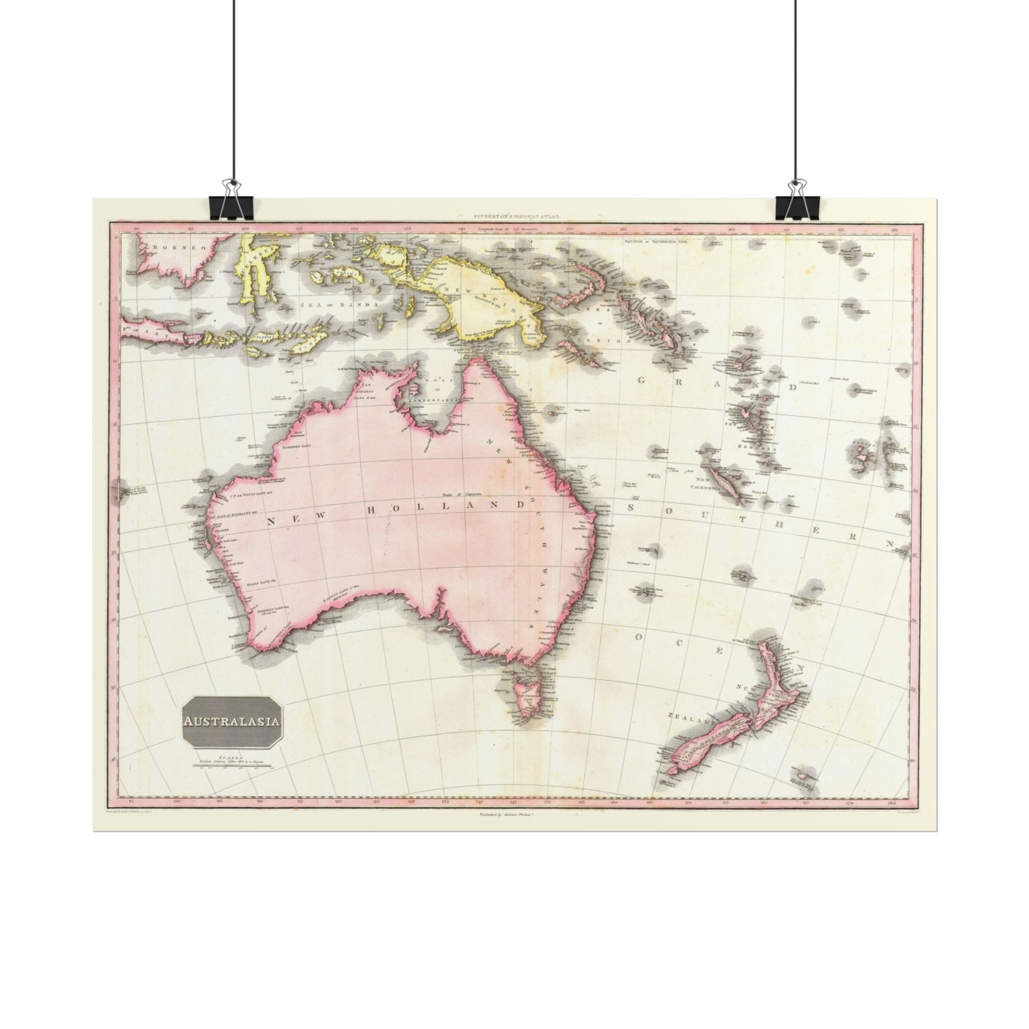 Australia Historic Map (c. 1818) Rolled Poster | Vintage Map Wall Art