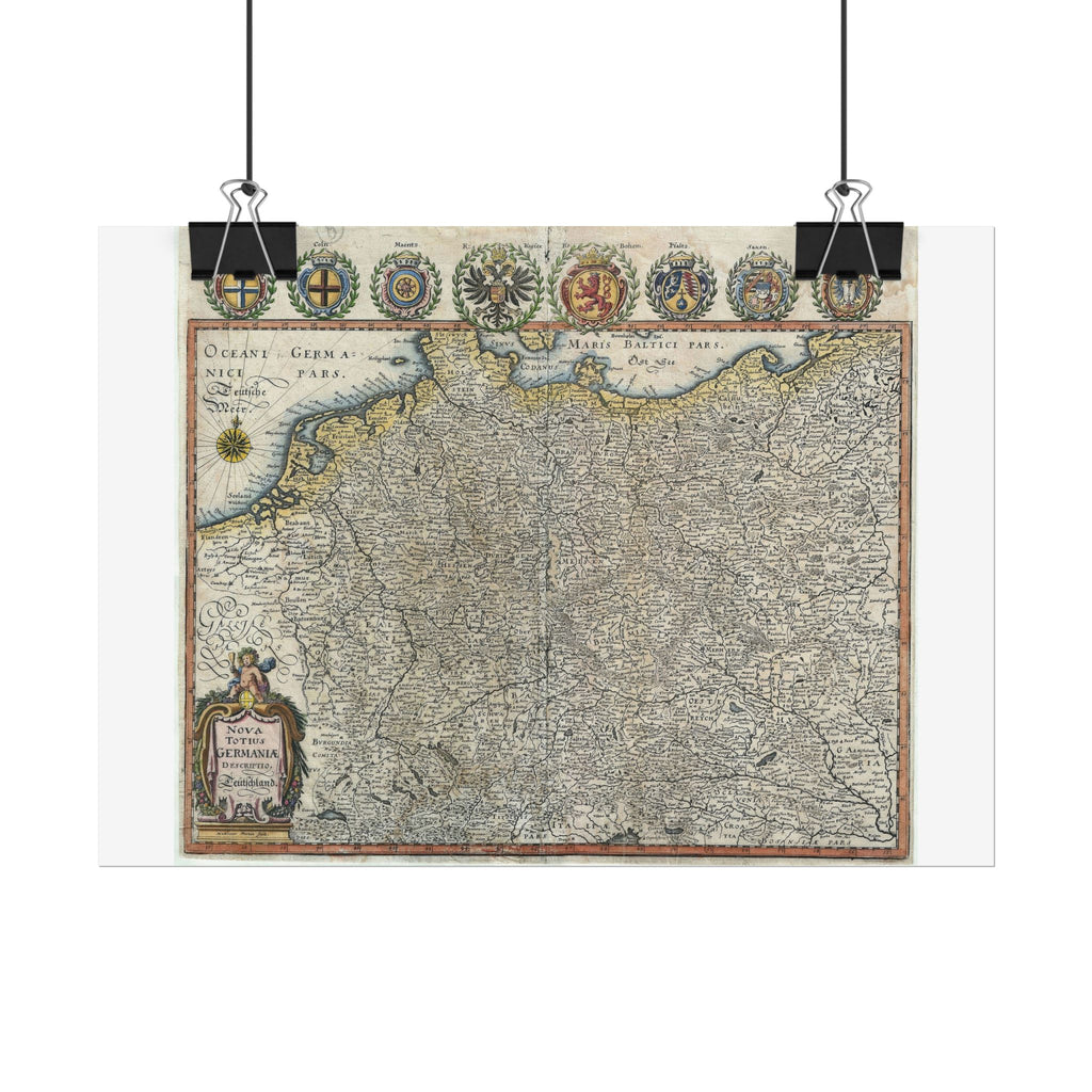 Germania Historic Map (c.1649) Rolled Poster | Vintage Map Wall Art