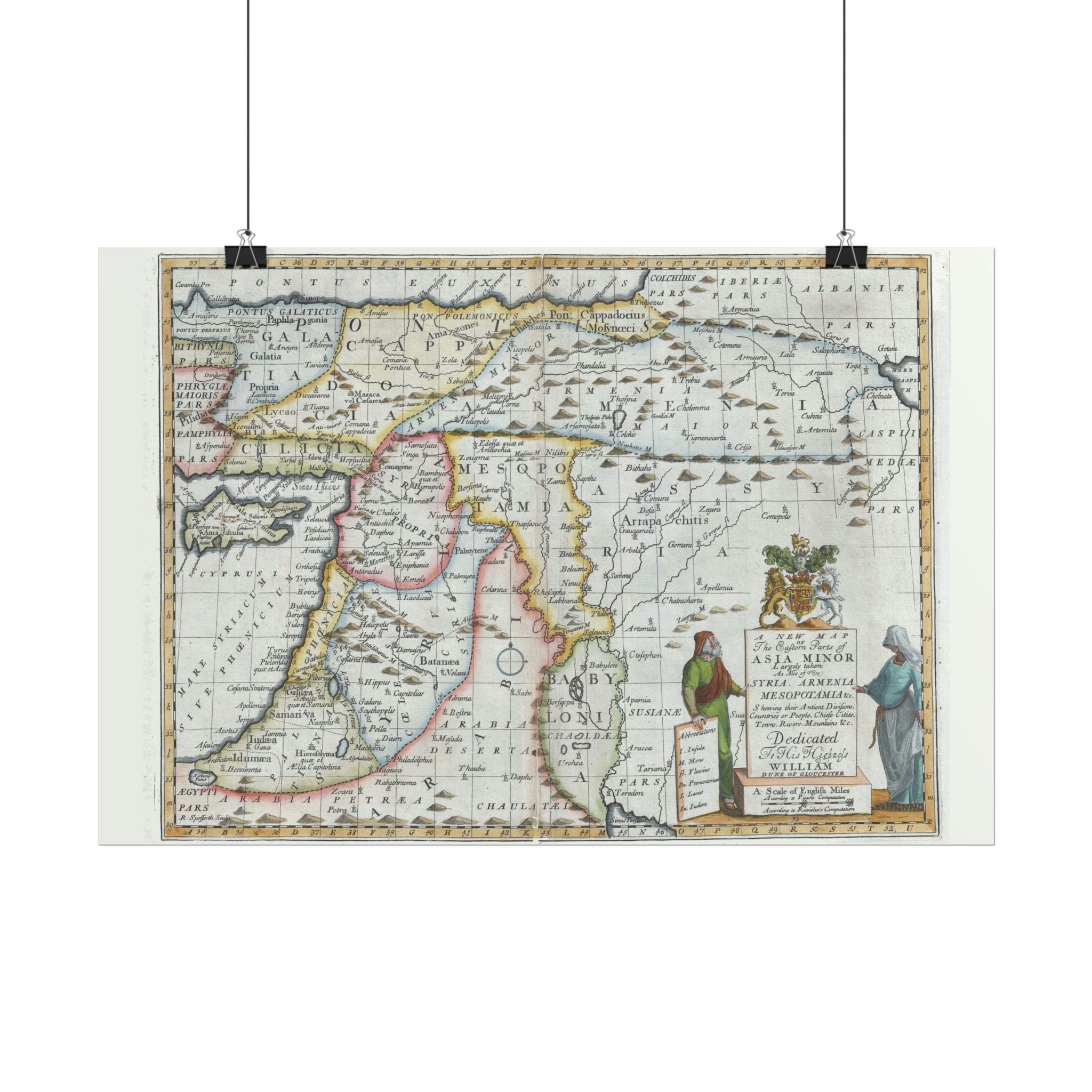 Asia Minor Historic World Map (c. 1712) Rolled Poster | Antique Vintage Map Wall Art