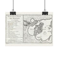 Boston, Massachusetts (c. 1756) Historic City Map Rolled Poster | Vintage Map Wall Art