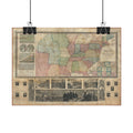 United States of America Historic Map (c. 1841) Rolled Poster | Vintage Map Wall Art