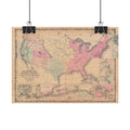 United States of America Historic Military Map (c. 1862) Rolled Poster | Vintage Map Wall Art