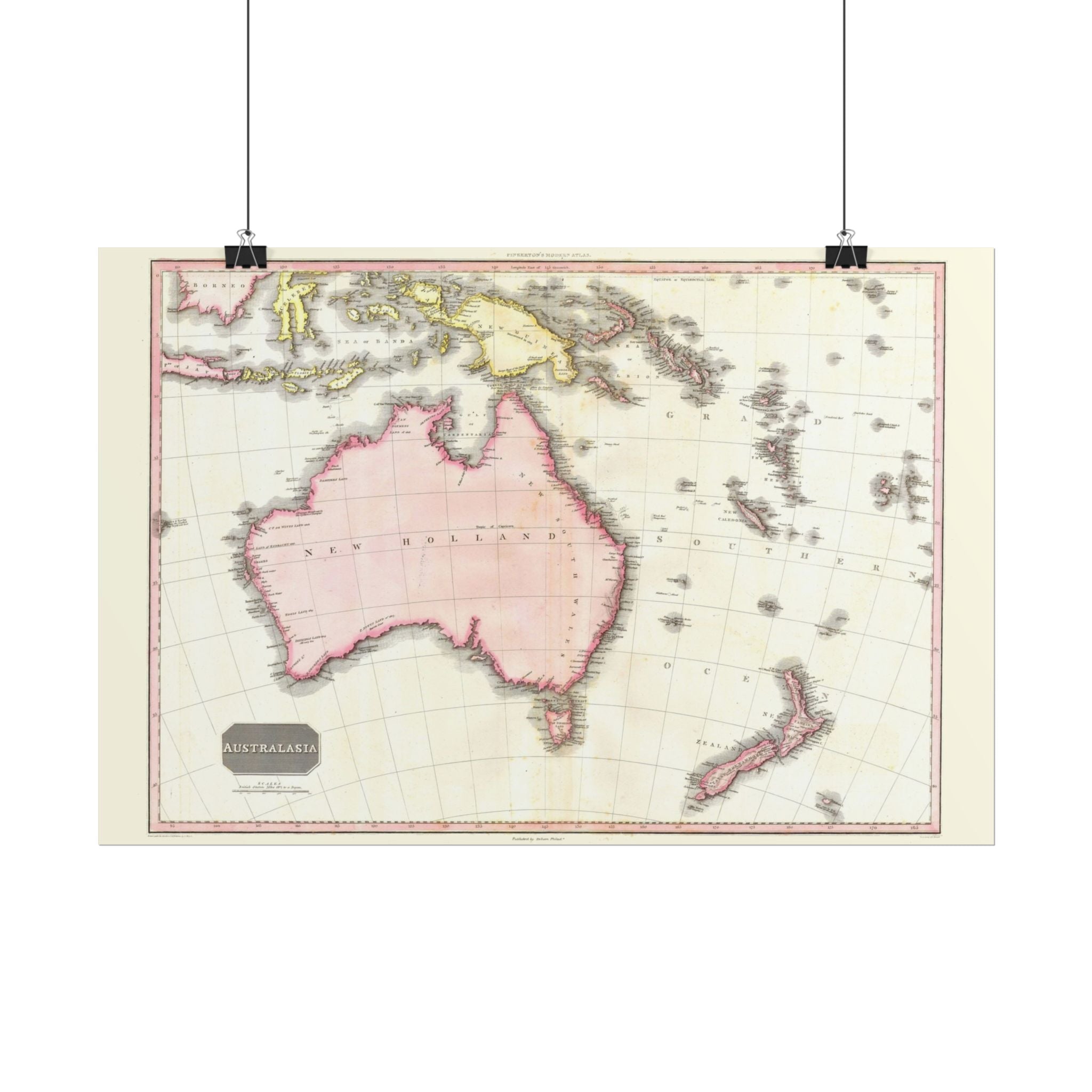 Australia Historic Map (c. 1818) Rolled Poster | Vintage Map Wall Art
