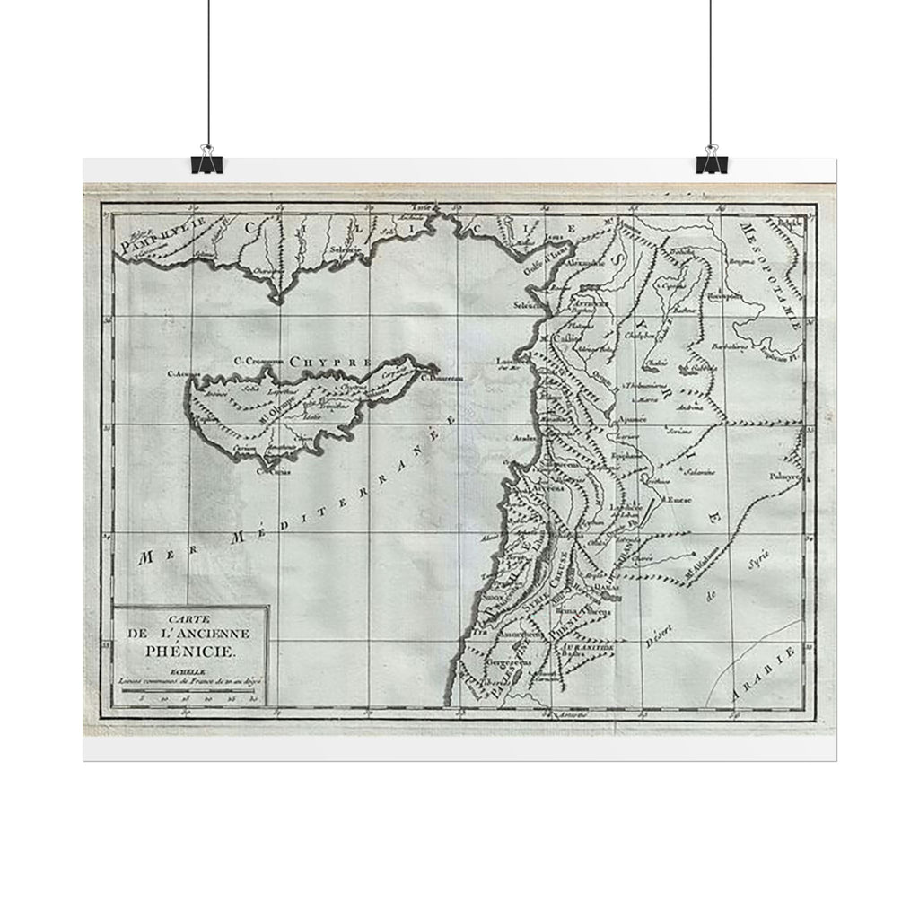 Phoenicia Historic Map (c. 1782) Rolled Poster | Vintage Map Wall Art