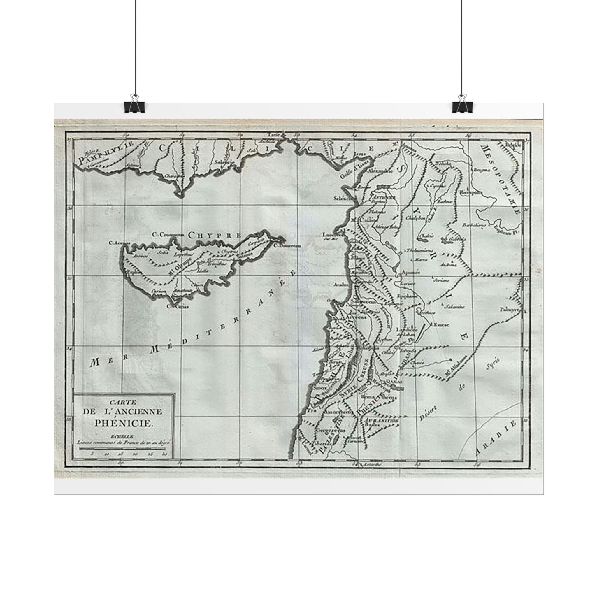 Phoenicia Historic Map (c. 1782) Rolled Poster | Vintage Map Wall Art