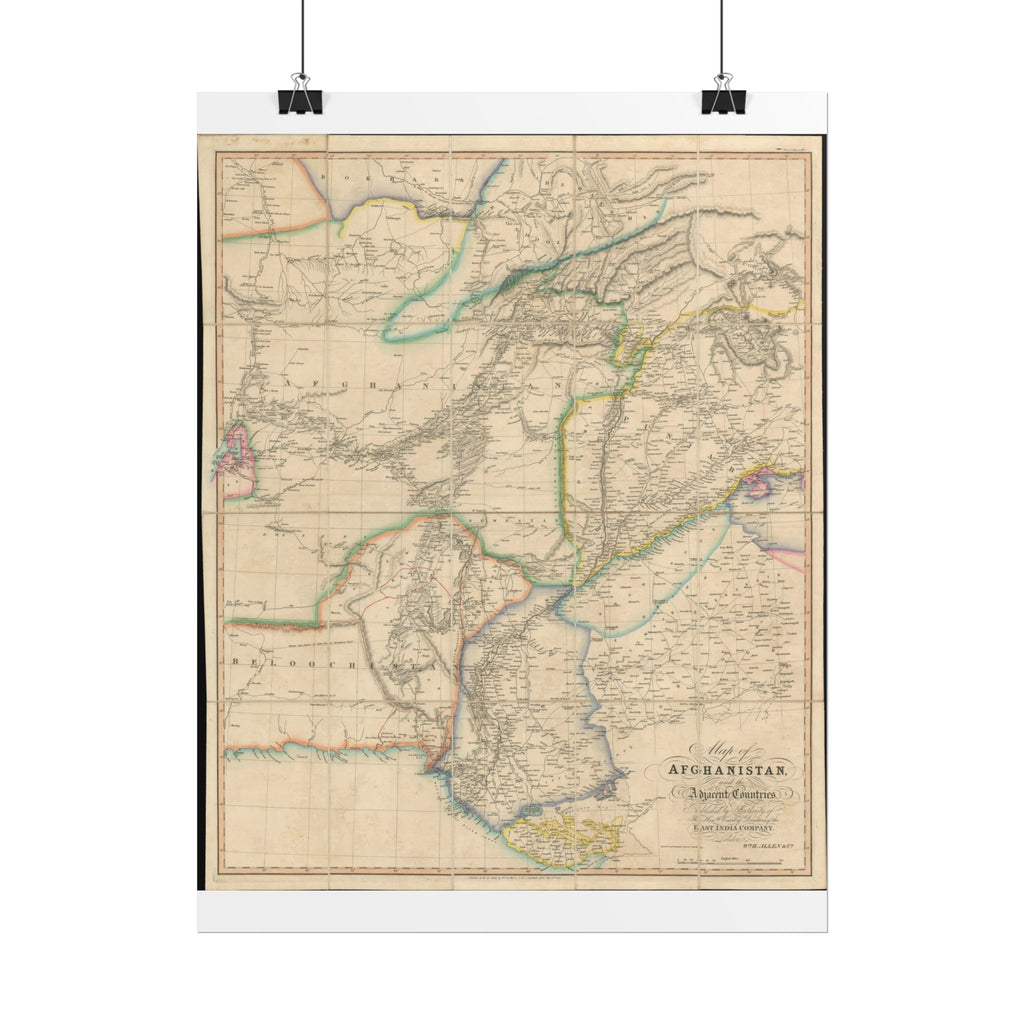 Afghanistan Antique Map (c. 1842) Rolled Poster | Vintage World Map Print