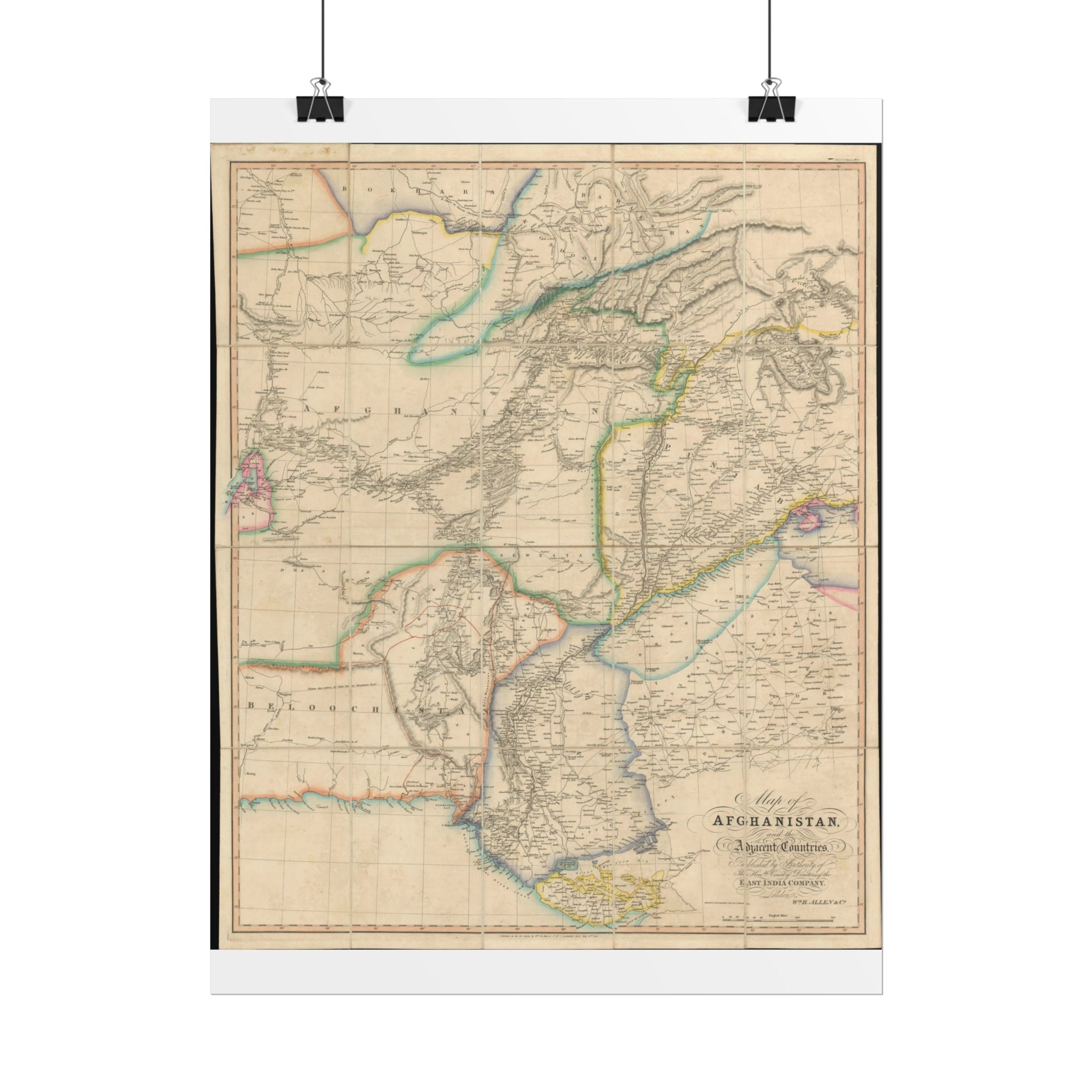 Afghanistan Antique Map (c. 1842) Rolled Poster | Vintage World Map Print