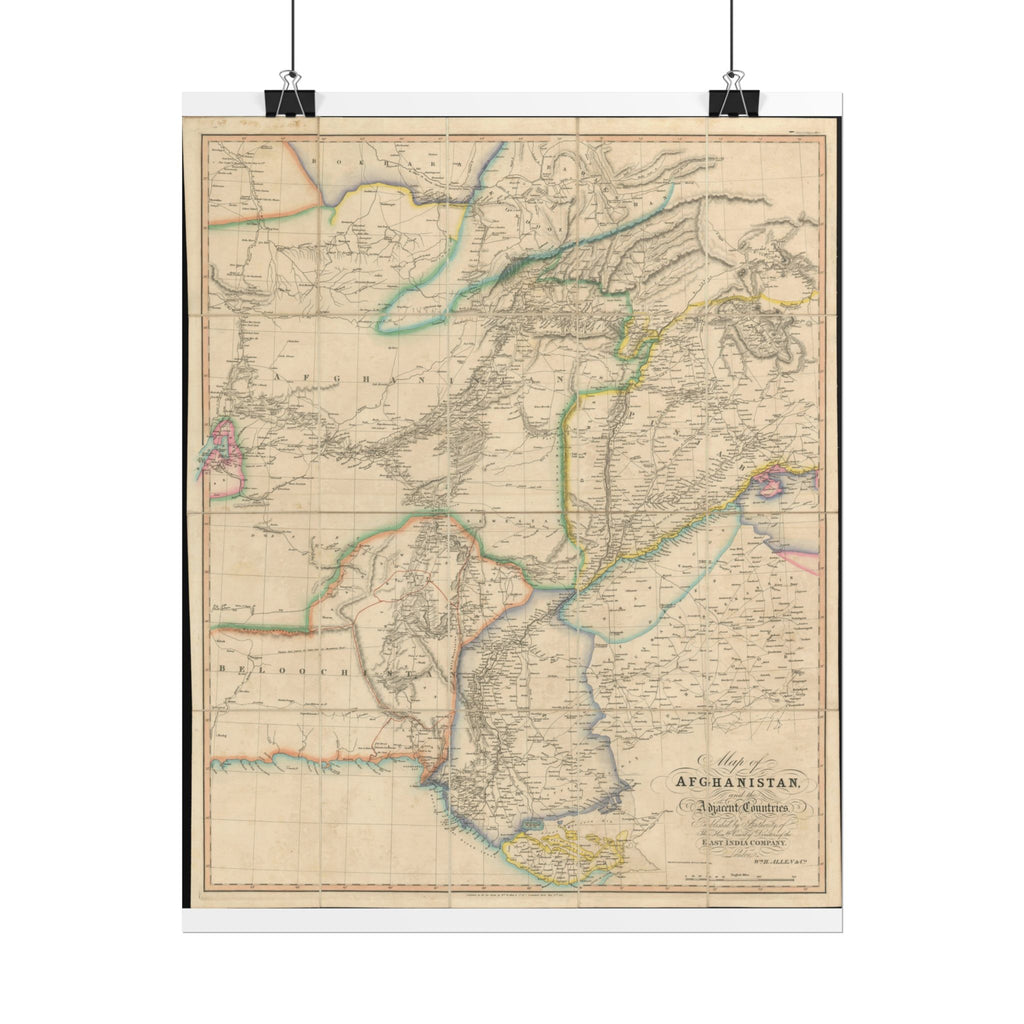 Afghanistan Antique Map (c. 1842) Rolled Poster | Vintage World Map Print