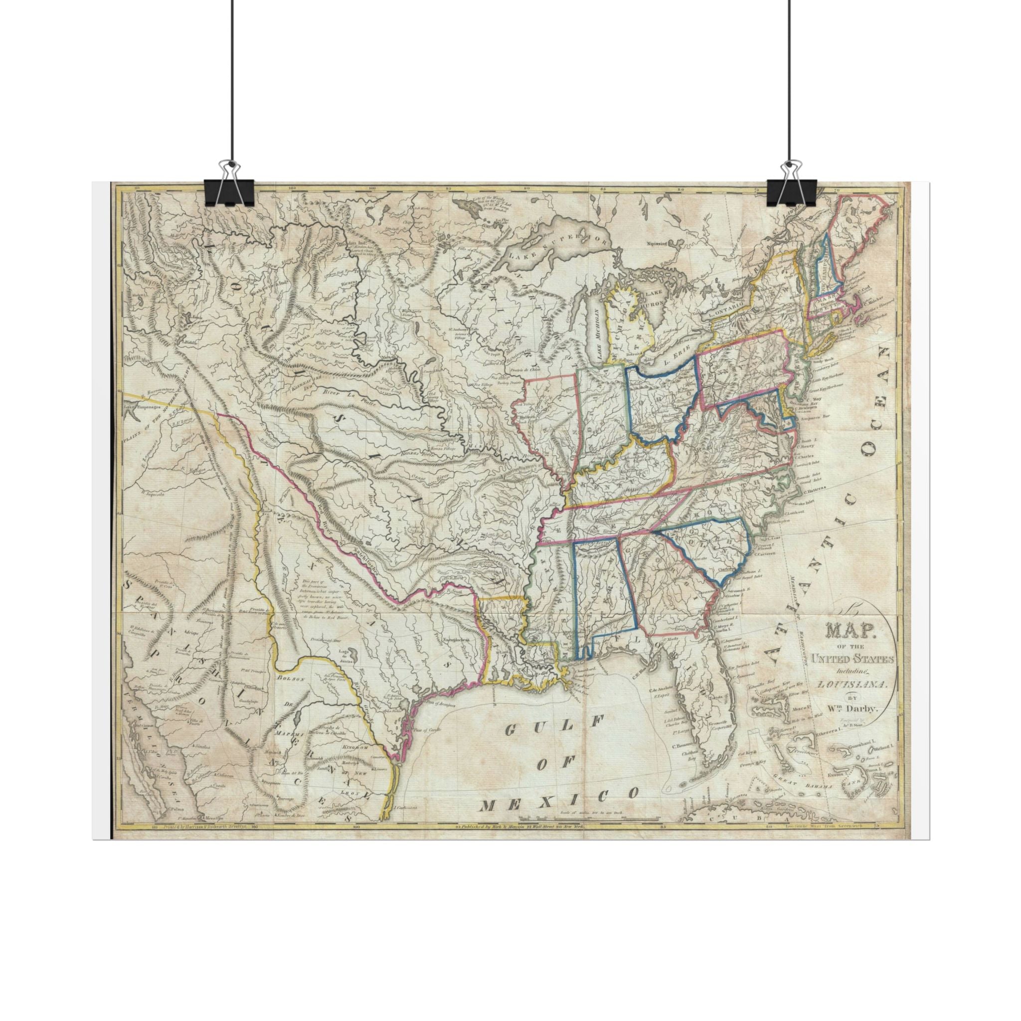 United States of America Historic Map (c. 1818) Rolled Poster | Vintage Map Wall Art