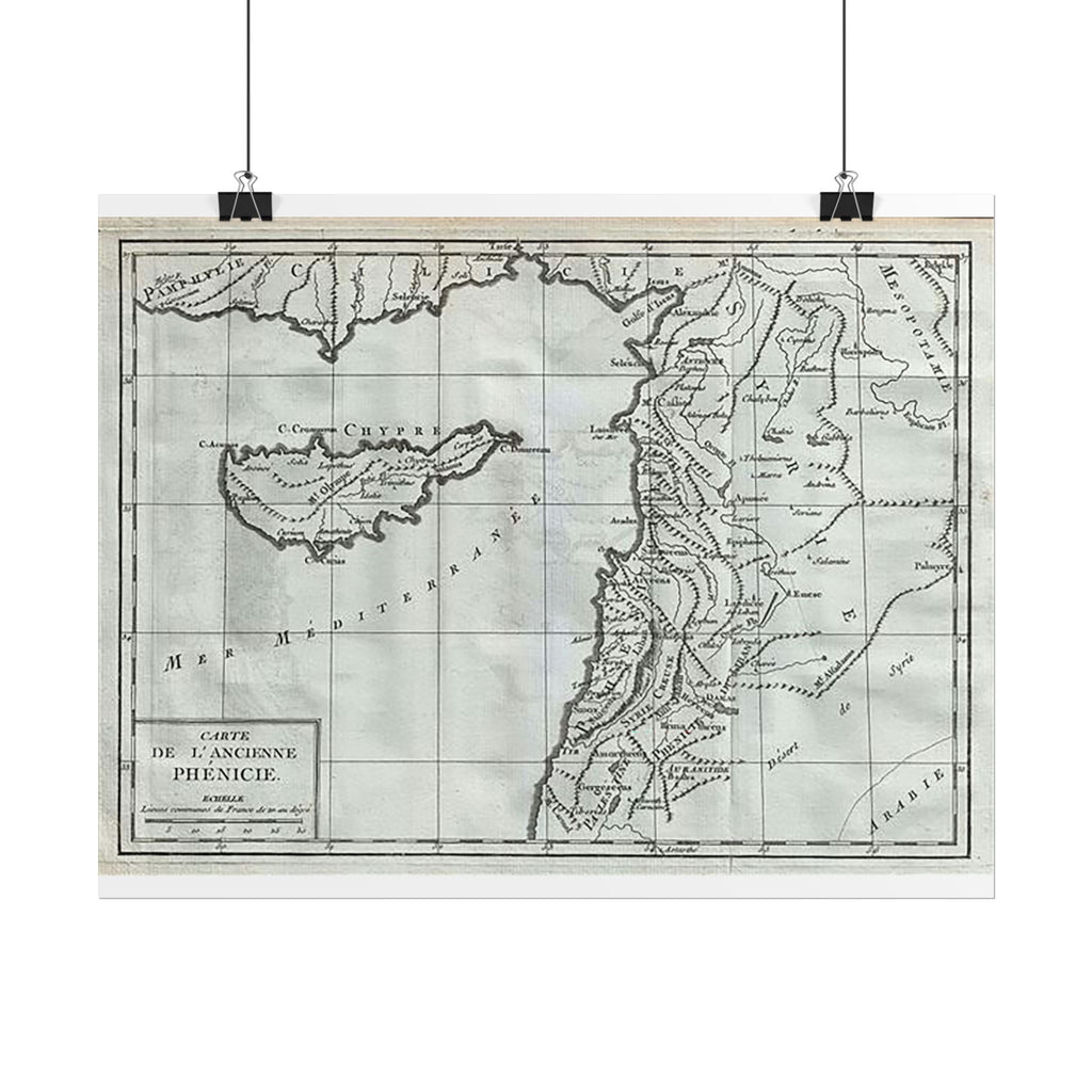 Phoenicia Historic Map (c. 1782) Rolled Poster | Vintage Map Wall Art